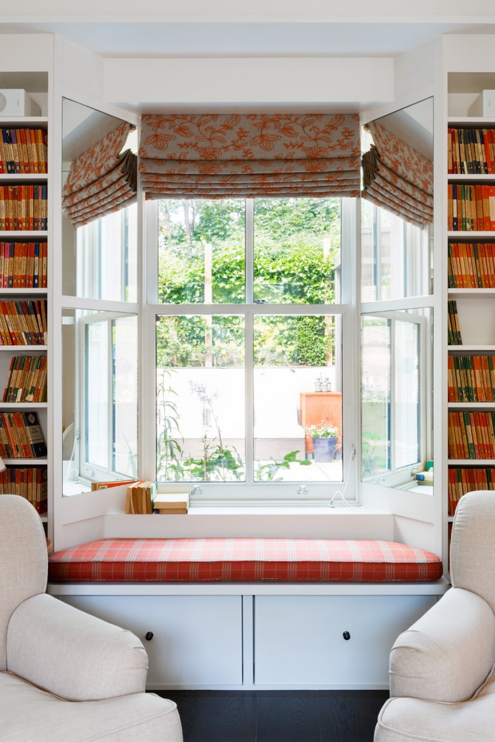 Lambourn Road | Bay Window and Bookcases | Interior Designers